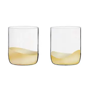 Anton Studios Wave Set of 2 DOF Tumblers Gold