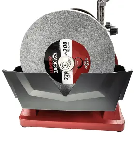 Lumberjack 200mm Professional Wet Stone Sharpener System Includes Leather Honing & 220 Grit Grinding Wheel