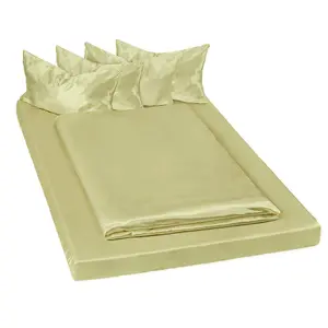 4 shiny satin bedding sets 150x200cm 6 PCs - green