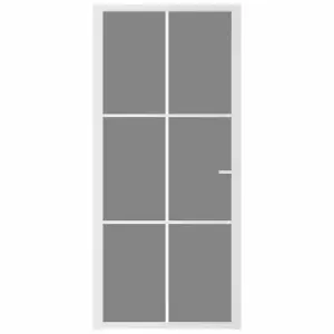 Berkfield Interior Door 93x201.5 cm White ESG Glass and Aluminium