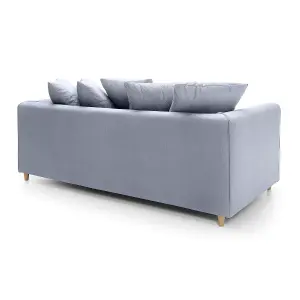 Chicago Velvet 3 Seater Sofa in Silver Blue