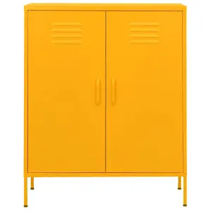 Berkfield Storage Cabinet Mustard Yellow 80x35x101.5 cm Steel