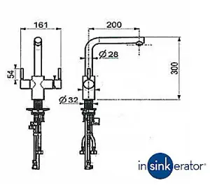 InSinkErator 3N1 Chrome effect Filtered steaming, hot & cold water tap