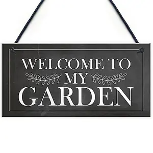 Red Ocean Garden Sign Novelty WELCOME Sign Hanging Plaque Summer House Sign Garden Shed Friendship Gift