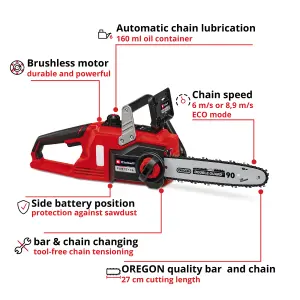 Einhell 30cm Power X-Change Cordless Chainsaw 12" Brushless 18V - FORTEXXA 18/30 - Body Only