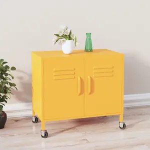 Berkfield Storage Cabinet Mustard Yellow 60x35x56 cm Steel