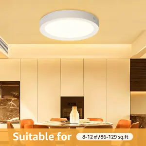 Aigostar 18W LED Ceiling Lights, 1980LM Round LED 3000K Warm White Pack of 2