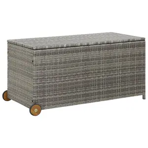 Berkfield Garden Storage Box Light Grey 120x65x61 cm Poly Rattan