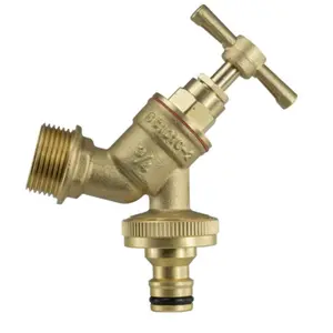 IBC Tank S60X6 Cap with 3/4 Inch Brass Bib Tap Quick Connect and PTFE Tape