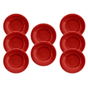 Purely Home Crackle Red Melamine Side Plates - Set of 8