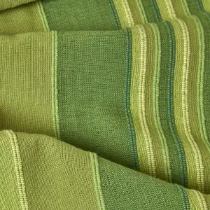 Homescapes Cotton Morocco Striped Green Throw, 150 x 200 cm