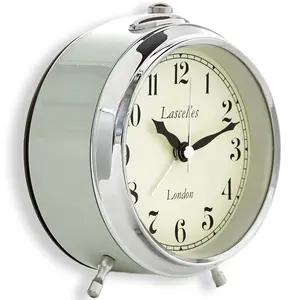 Analogue Metal Quartz Movement / Crystal Alarm Tabletop Clock in Green