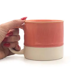 Scandi Home Set of 2 480ml Terra Fusion Coral Reactive Glazed Ceramic Mugs