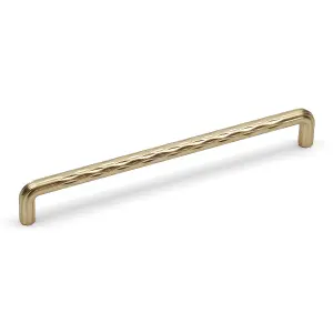 192mm Brass Gold Cupboard Handles Textured Grooved Knurled Bar Pull Kitchen Cabinet Door Drawer Dresser Replacement