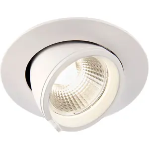 4 PACK Fully Adjustable Ceiling Downlight - 15W Cool White LED - Matt White