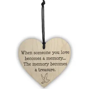 Red Ocean Memories Become Treasures Wooden Hanging Heart Plaque