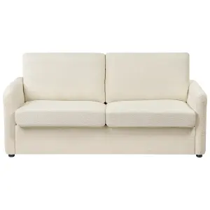 Sofa Bed BENNAS Light Beige Boucle