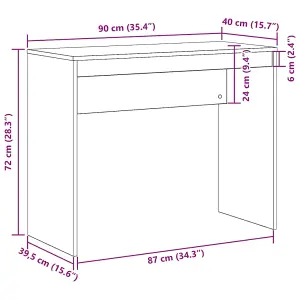 Berkfield Desk Old Wood 90x40x72 cm Engineered Wood