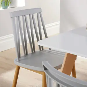 Home Source Trinity Table and 2 Grey Lucy Chairs