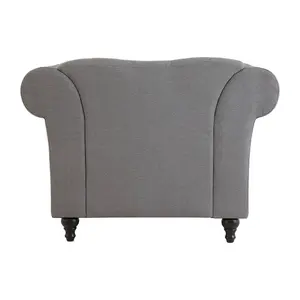 Interiors by Premier Grey Chesterfield Chair, Backrest Lounge Chair, Easy to Maintain Accent chair for Living Room