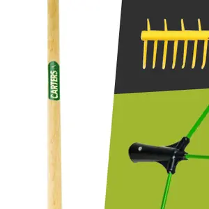 Pegdev - PDL - Professional 48 Tooth Landscaping Rake - Heavy Duty & Lightweight for Ground Maintenance Soil, Grass, Sand, Leaves.