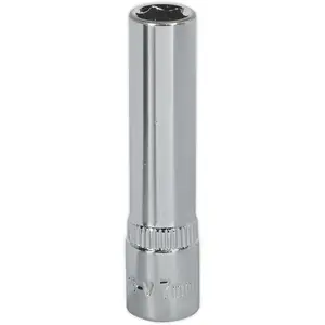 7mm Deep Drive Socket - Premium Forged Steel Chrome Vanadium 1/4" Square Drive Tool