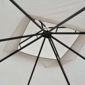 Outsunny Gazebo Party Tent Canopy Sun Shade for Patio Garden Beige 3x3(m)