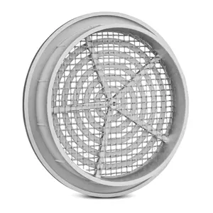 Silver Mini Round Air Vent Grille 80mm with Flange and Fly Screen Ventilation Cover