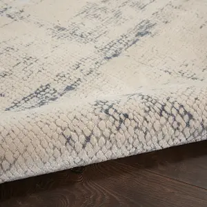 Ivory Blue Dotted Luxurious Modern Easy to Clean Rug For Bedroom & Living Room-160cm X 221cm