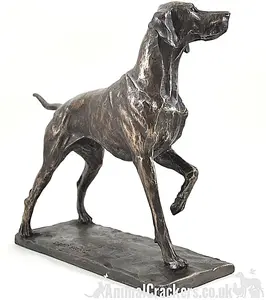 Pointer dog figurine in solid cold cast bronze designed by David Geenty