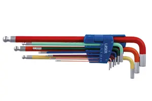 Laser Tools 7869 9pc Colour Coded Hex Key Set Ball End Metric 1.5-10mm