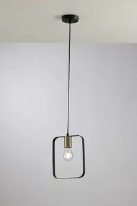 Luminosa Smith Twin Ceiling Pendant Light Frame, Brushed Gold, E27