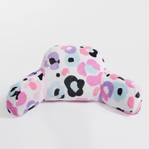 Leopard Cushion Bed Reading Pillow Gamer Soft Arms Lumbar Chair Support