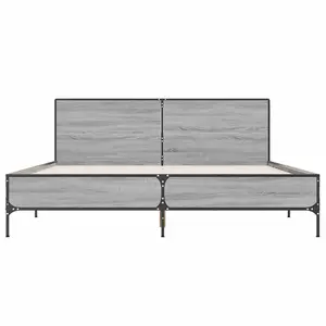 Berkfield Bed Frame without Mattress Grey Sonoma 140x200 cm