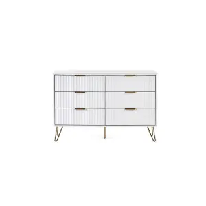 Matte White Chest of Drawers (6 Drawers)