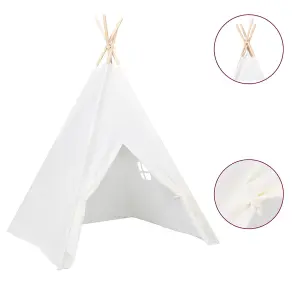 Berkfield Children Teepee Tent with Bag Peach Skin White 120x120x150 cm