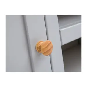 Bomporto Light Grey 2 Door TV Cabinet Wood Knob