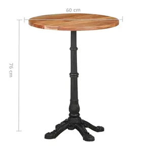 Gottschalk Round Solid Wood Top Metal Base Dining Table Brown