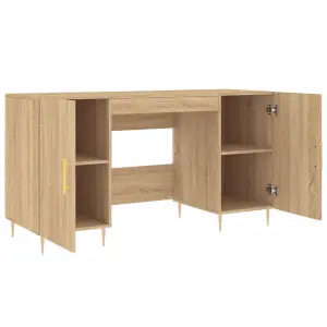 Berkfield Desk Sonoma Oak 140x50x75 cm Engineered Wood