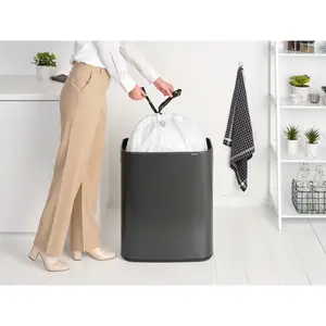 Bo Touch Bin, 60 litre, with 1 inner Plastic Bucket Matt Black