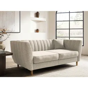 Solace+Co Remi 2 Seater Mid Century Chenille Sofa - Beige