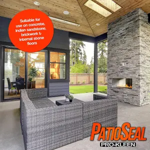 Pro-Kleen PatioSeal Matt Patio Sealant for Indian Sandstone, Concrete, Paths, Patios, Slate, Brick, Indoor 15L