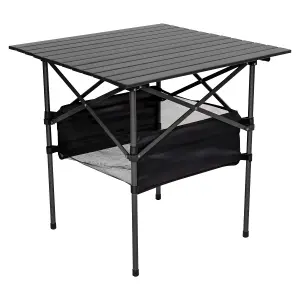 Andes 70 x 70cm Roll-Top Camping Table with Mesh Shelf