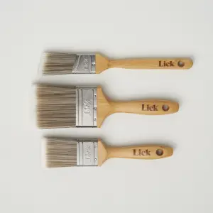 LickTools Flagged tip Paint brush, Pack of 3 - Sizes 1.5AS, 2F, 3F