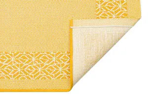 Yellow Bordered Modern Easy To Clean Rug For Dining Room-160cm x 230cm