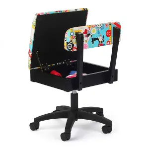 Hydraulic Sewing Chair Sew Wow Black with Sewing Notions Design - HT2015