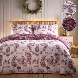 Santa Joy Plum Duvet Cover Set