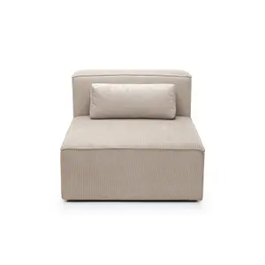 Doris Armless Chair Module in Beige Cord Chenille