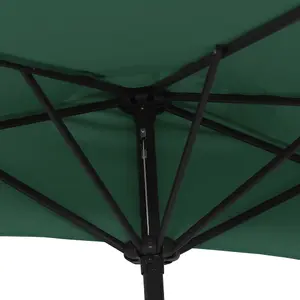 Berkfield Balcony Parasol with Aluminium Pole Green 300x150 cm Half