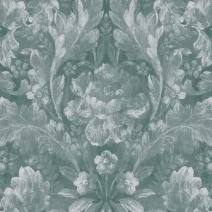 Laura Ashley Apolline Green Contemporary Smooth Wallpaper